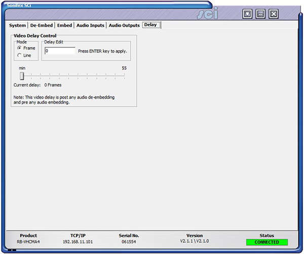 Sci image - RB-VHCMA4 Delay Screen