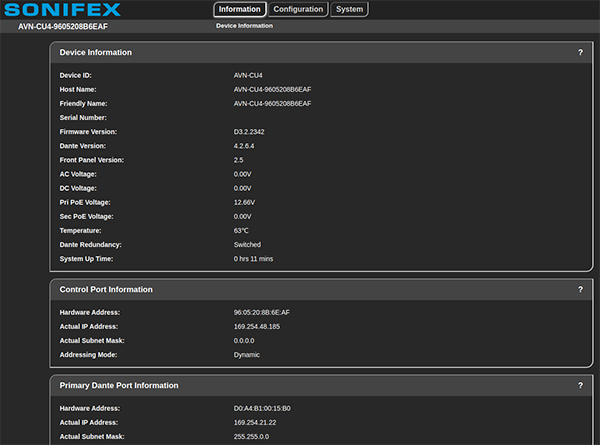 SONIFEX AVN-CU4-DANTE