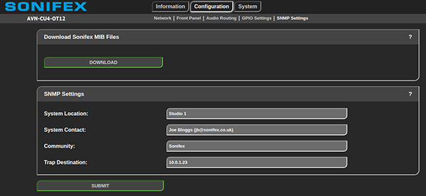 AVN-CU4 SNMP