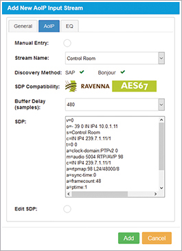 AoIP Stream Input