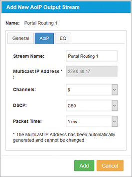 AoIP Stream Output