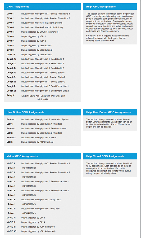 GPIO Assignments