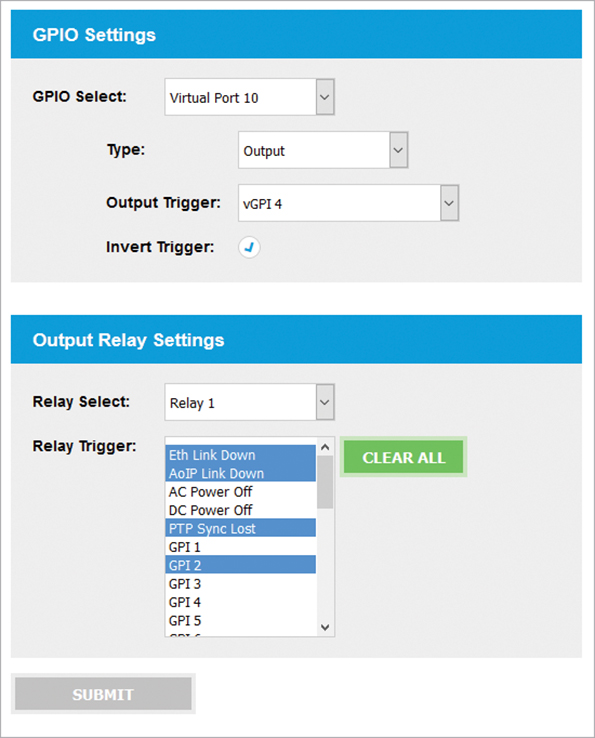 Output Relay Settings