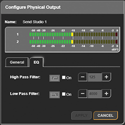 EQ Configuration Physical Outputs