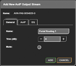 AoIP Output Stream