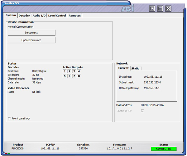 RB-DEDD8 SYSTEM SCREEN