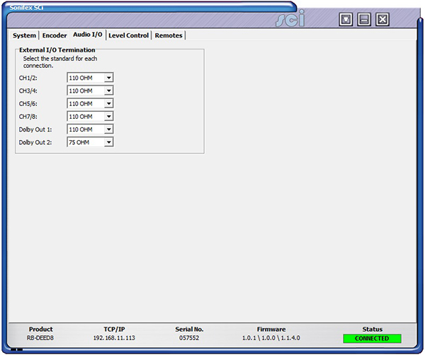 Sci image - RB-DEED8 Audio I/O Screen