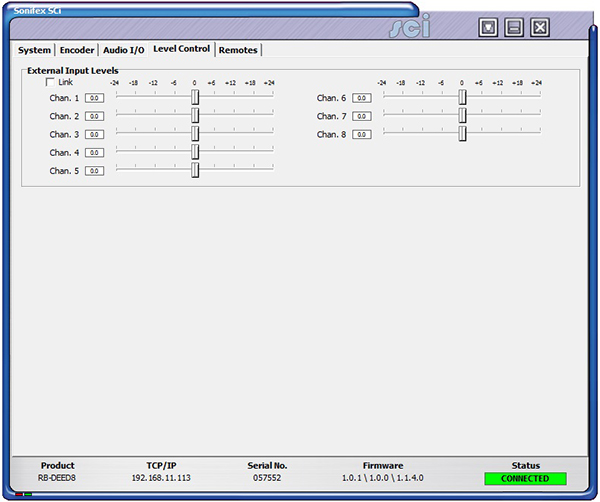 Sci image - RB-DEED8 Level Control Screen