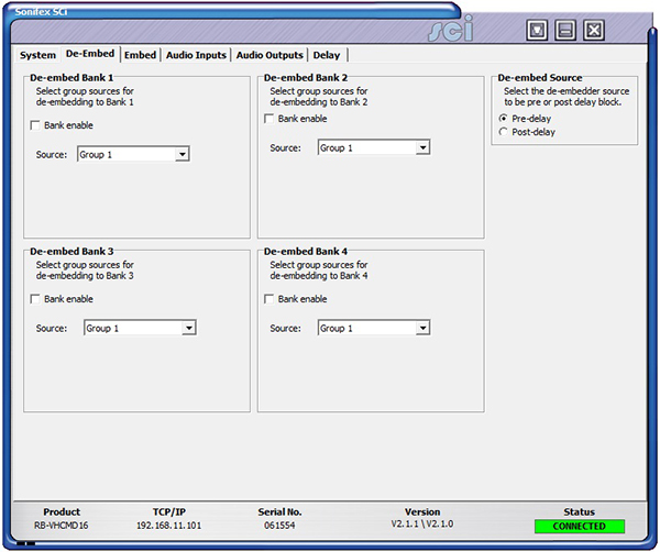 Sci image - RB-VHCMD16 De-Embed Screen