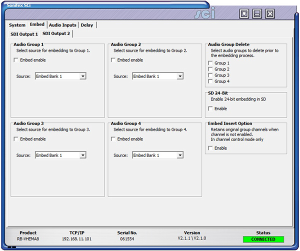 Sci image - RB-VHEMA8 Embed SDI2 Screen